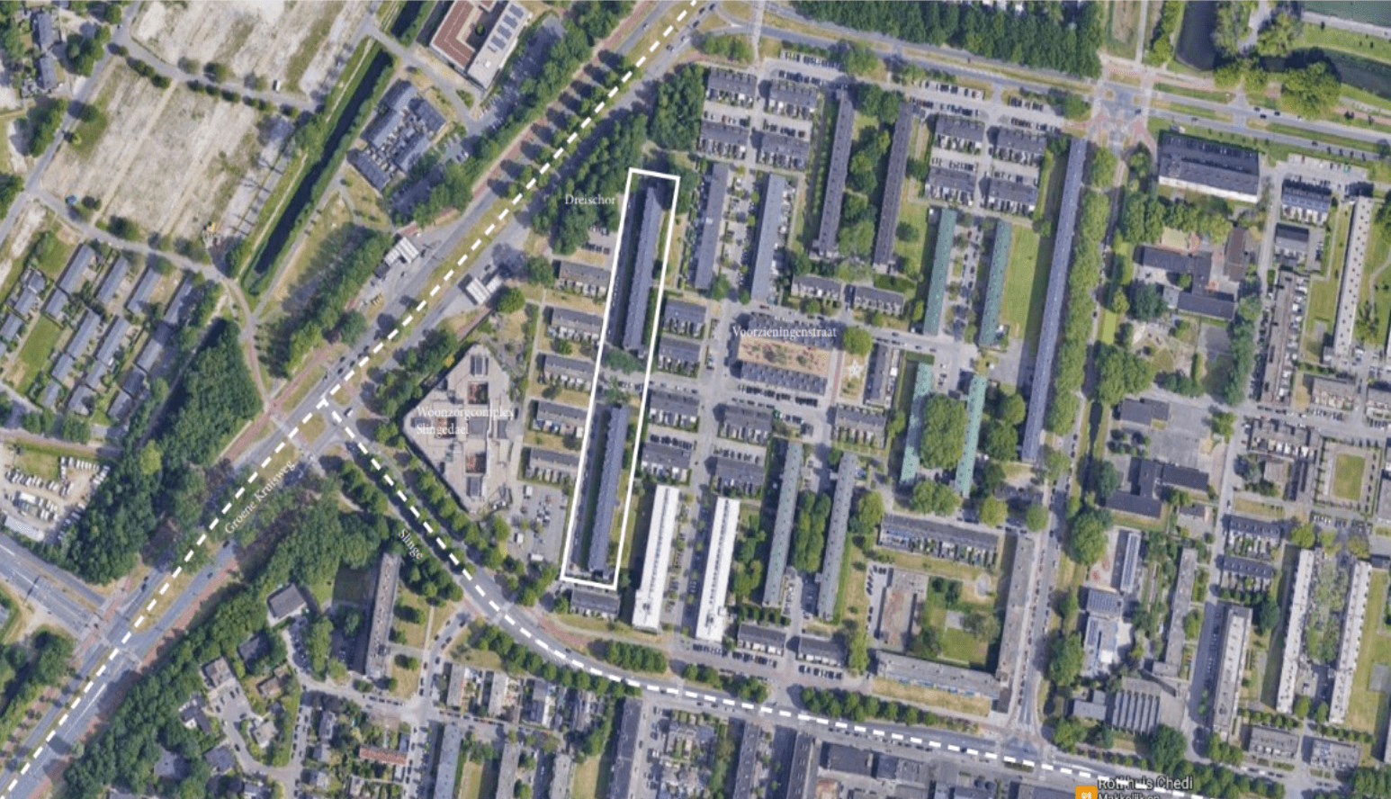 Gebouw vanaf boven gezien