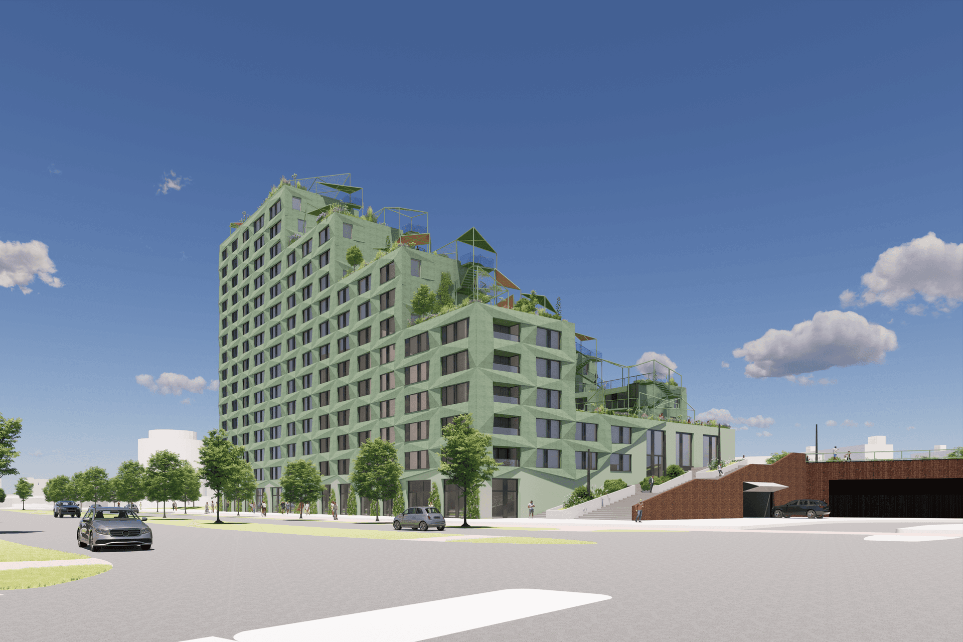 Artist Impression Kop Dakpark trap buiten