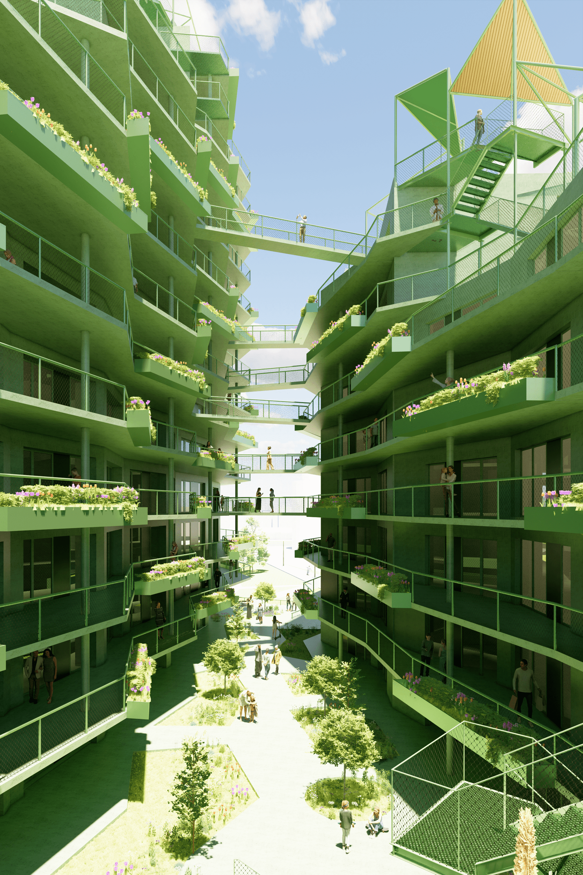 Artist Impression Kop Dakpark binnenkant gebouw