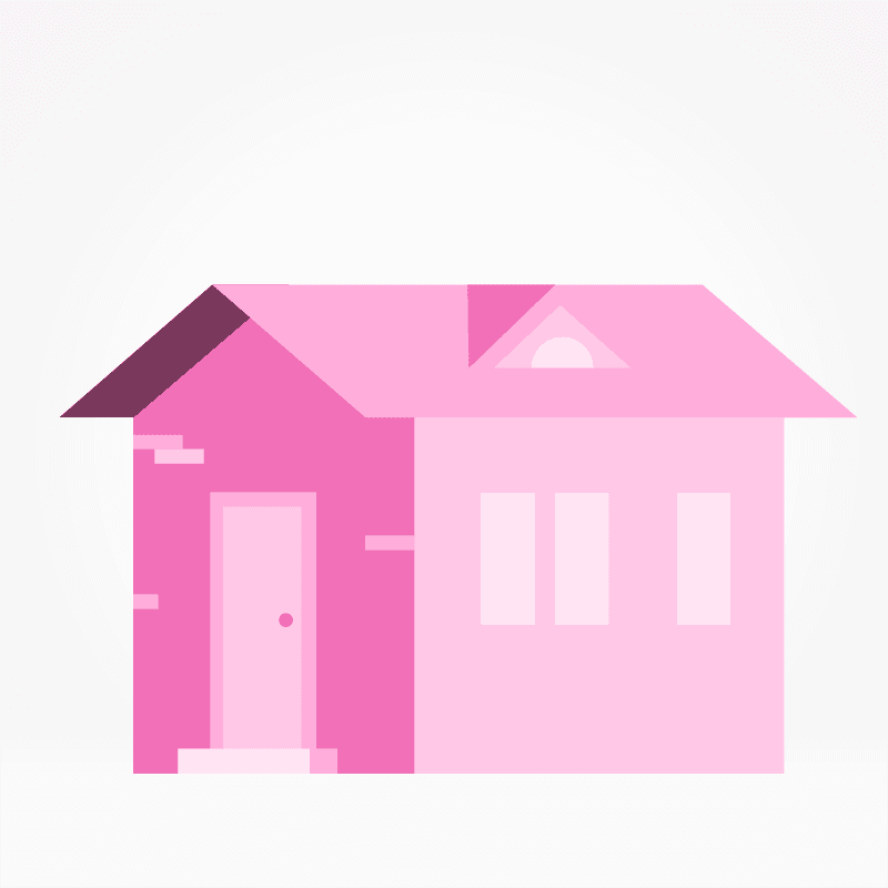 roze icoon van woning