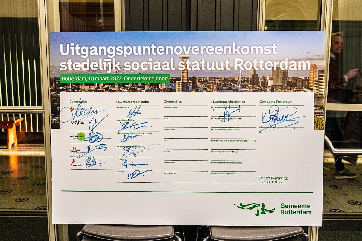 Woonstad Rotterdam ondertekend sociaal statuut