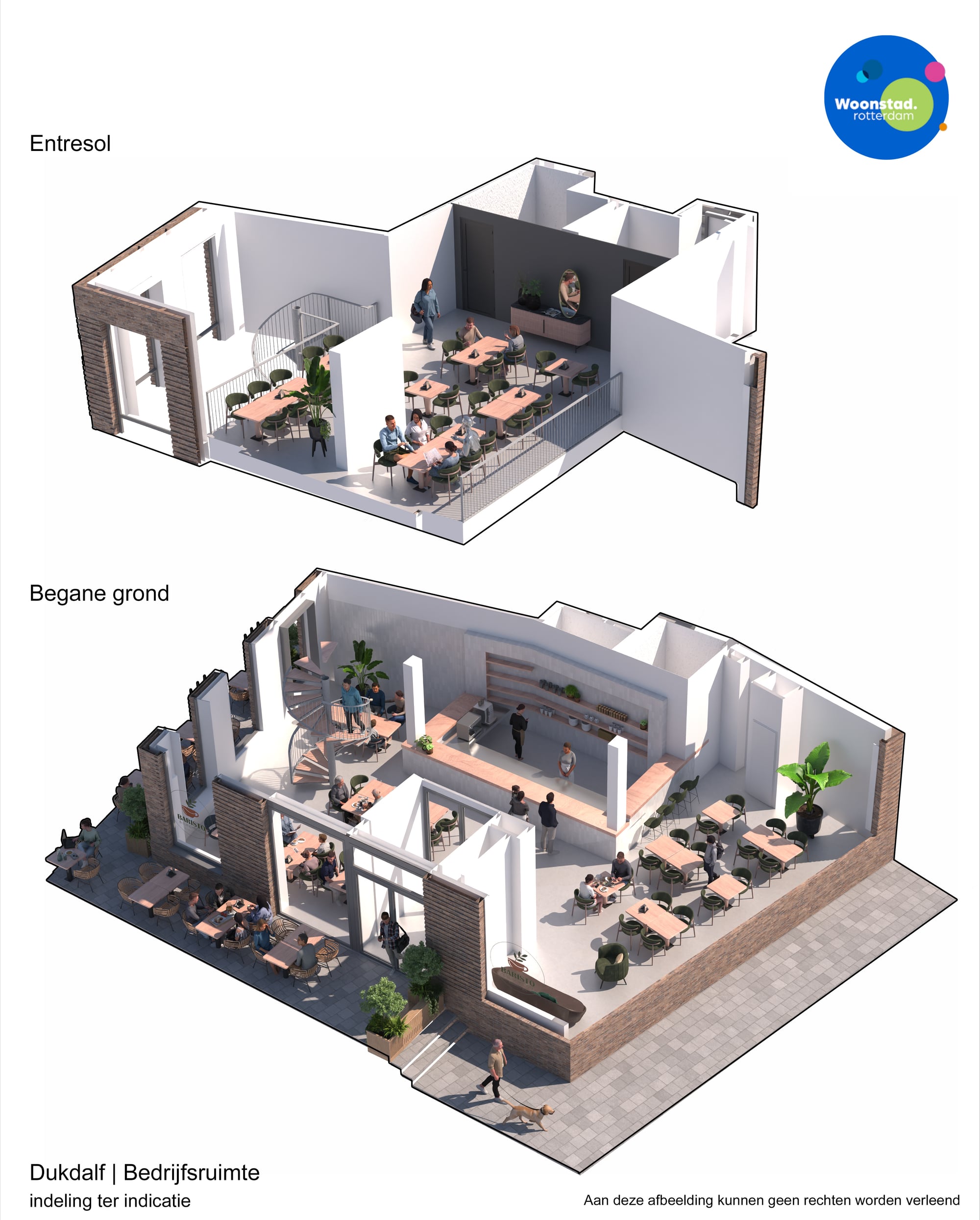 Plattegrond van de horecaruimte in Dukdalf