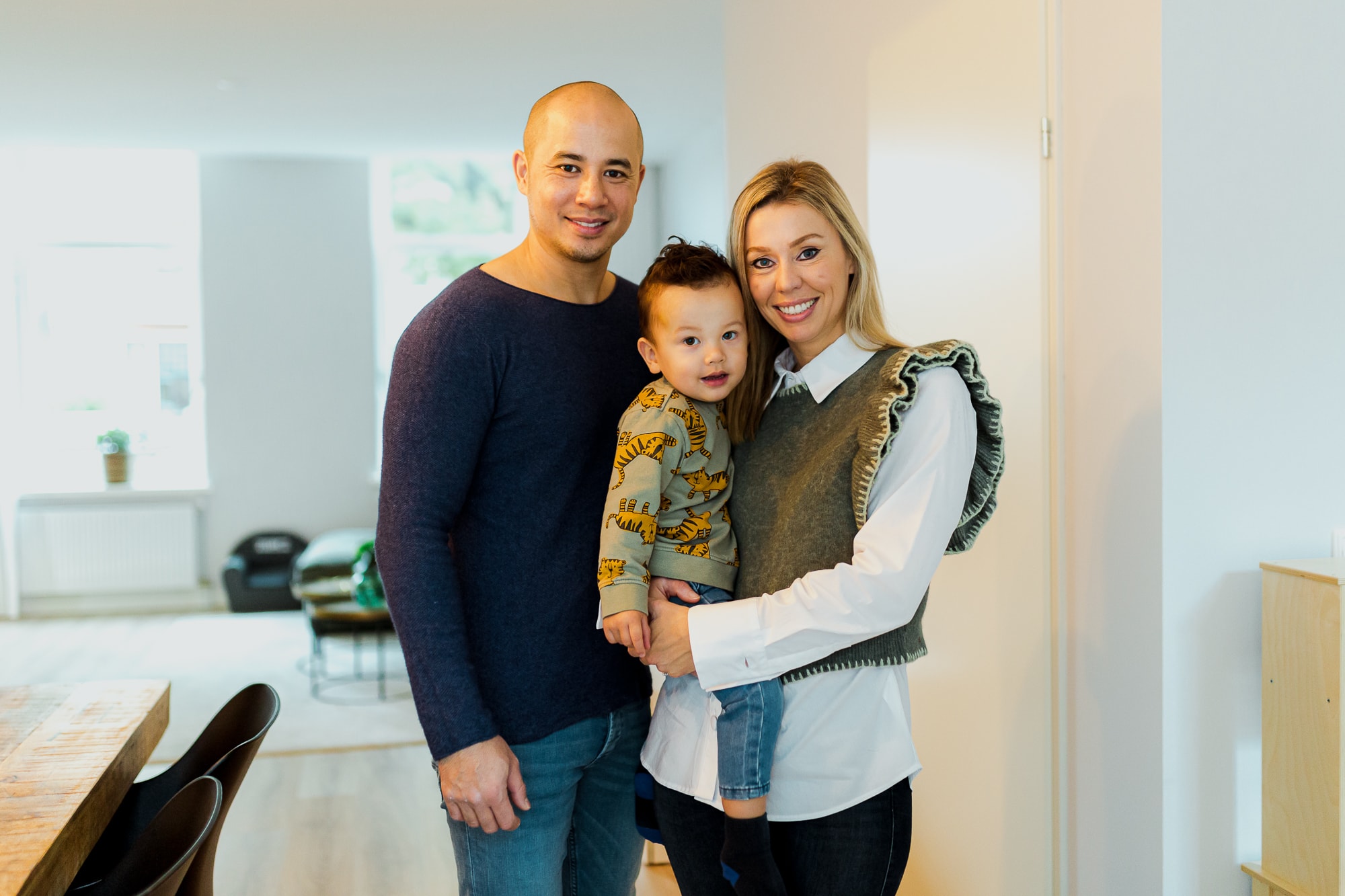 Voorschoterlaan huurders Hung en Manon met hun kindje