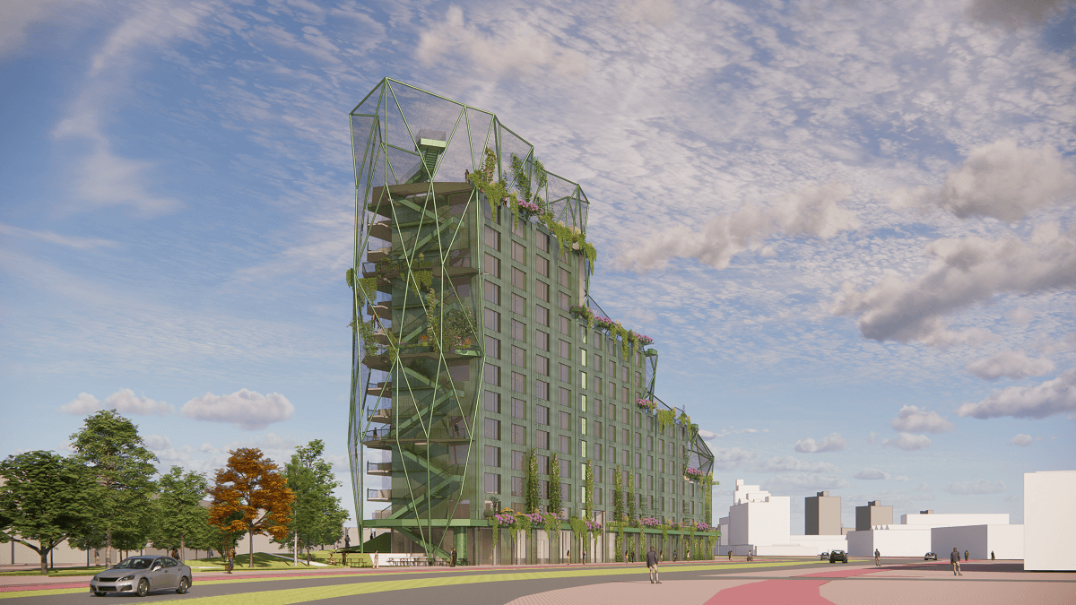 Artist Impression beeld Kop Dakpark hoofdaanzicht