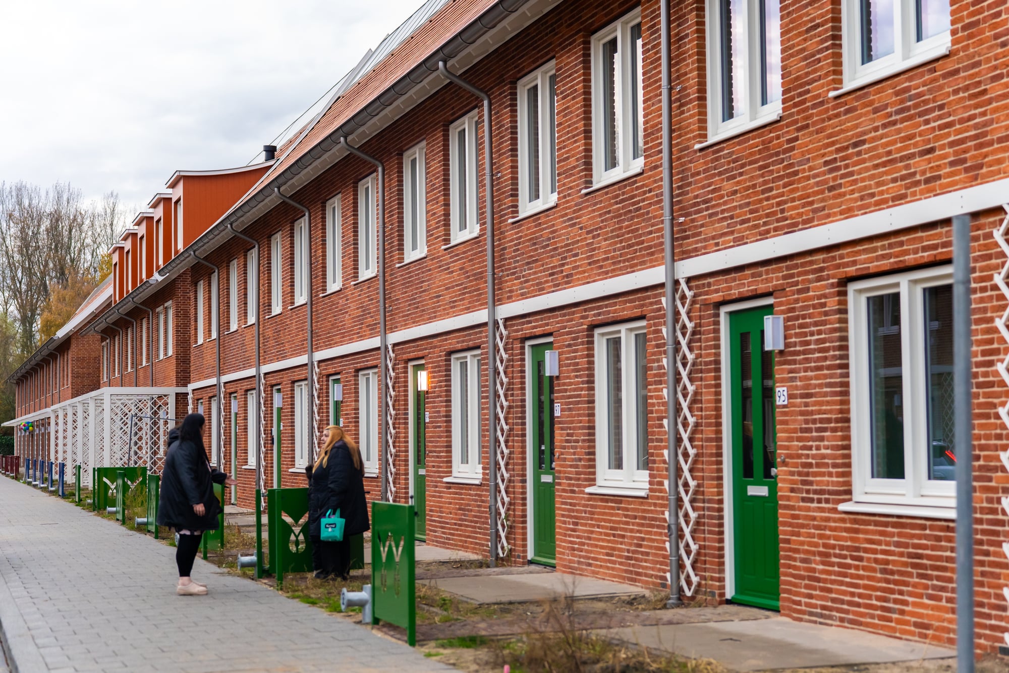 Rij huizen in Wielewaal