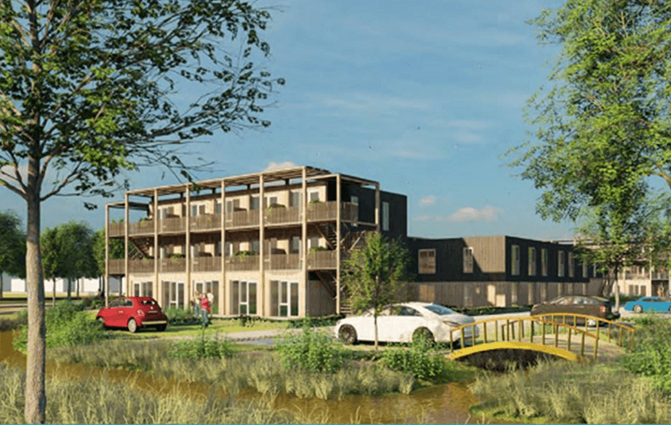 AI beeld flexwoningen Nesselande