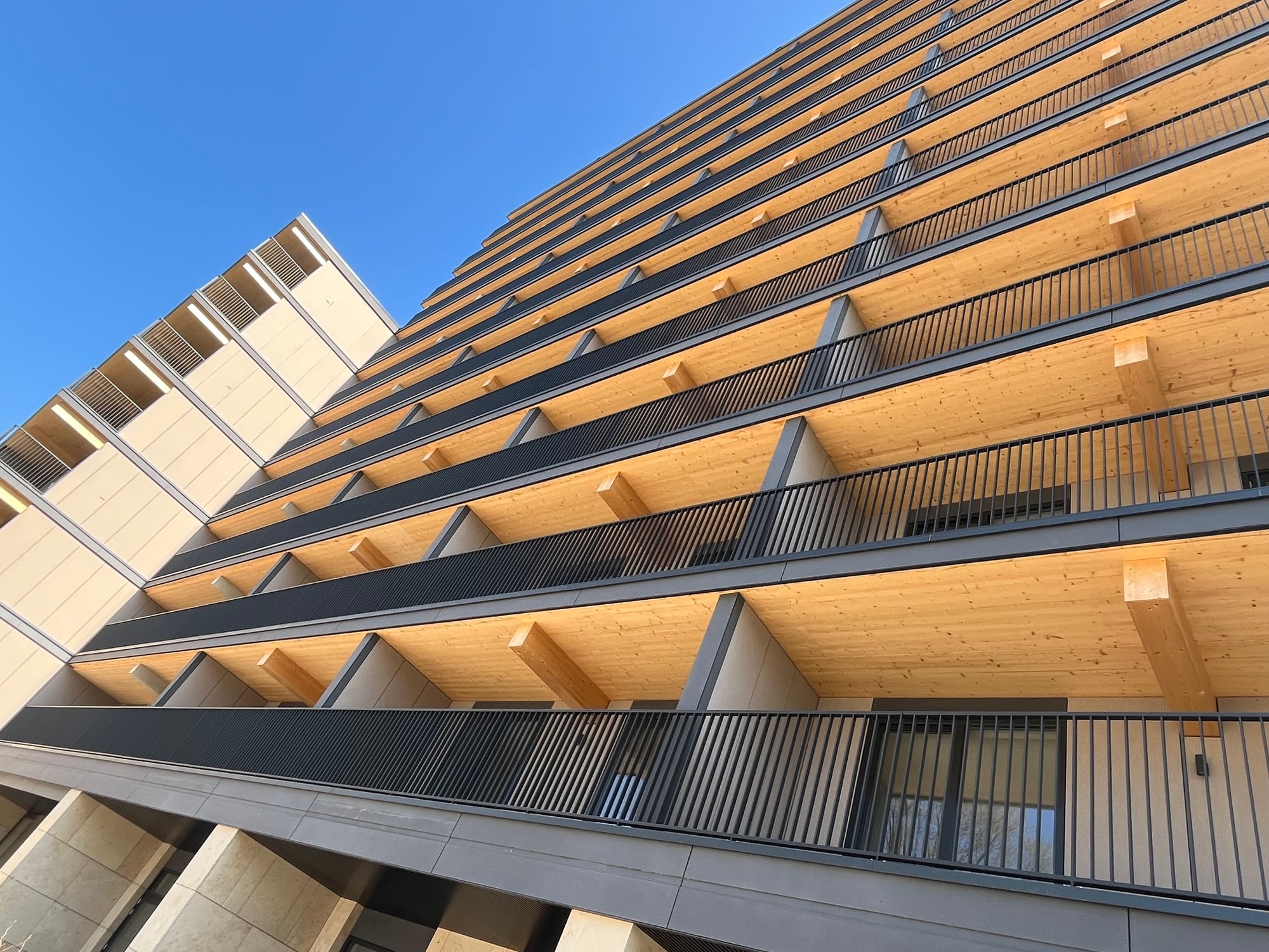 De houten gevel van gebouw Valckensteyn