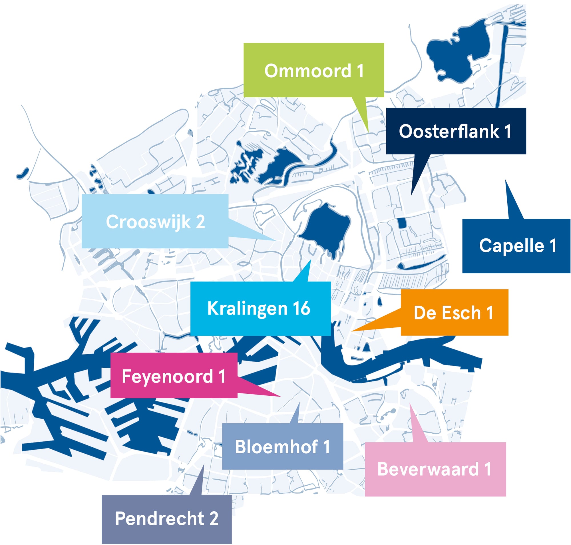 Kaartje verhuizingen bewoners