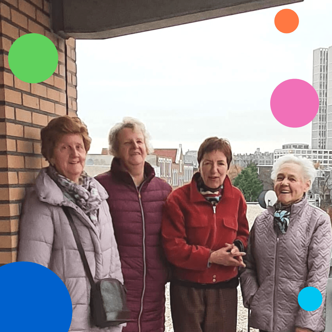 Groepsfoto met Alma en Sjaan