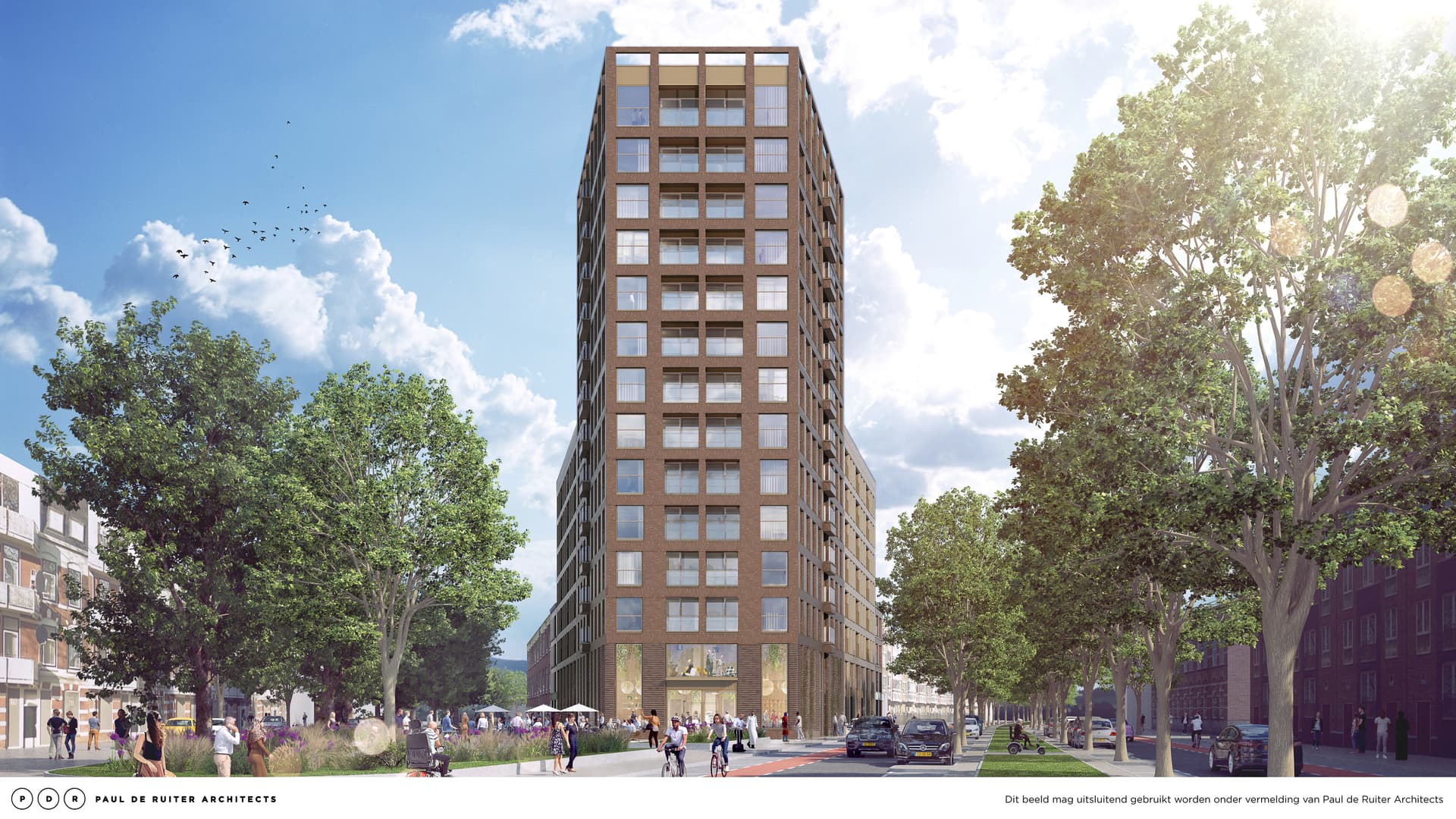 Vooraanzijde plan gebouw Dukdalf