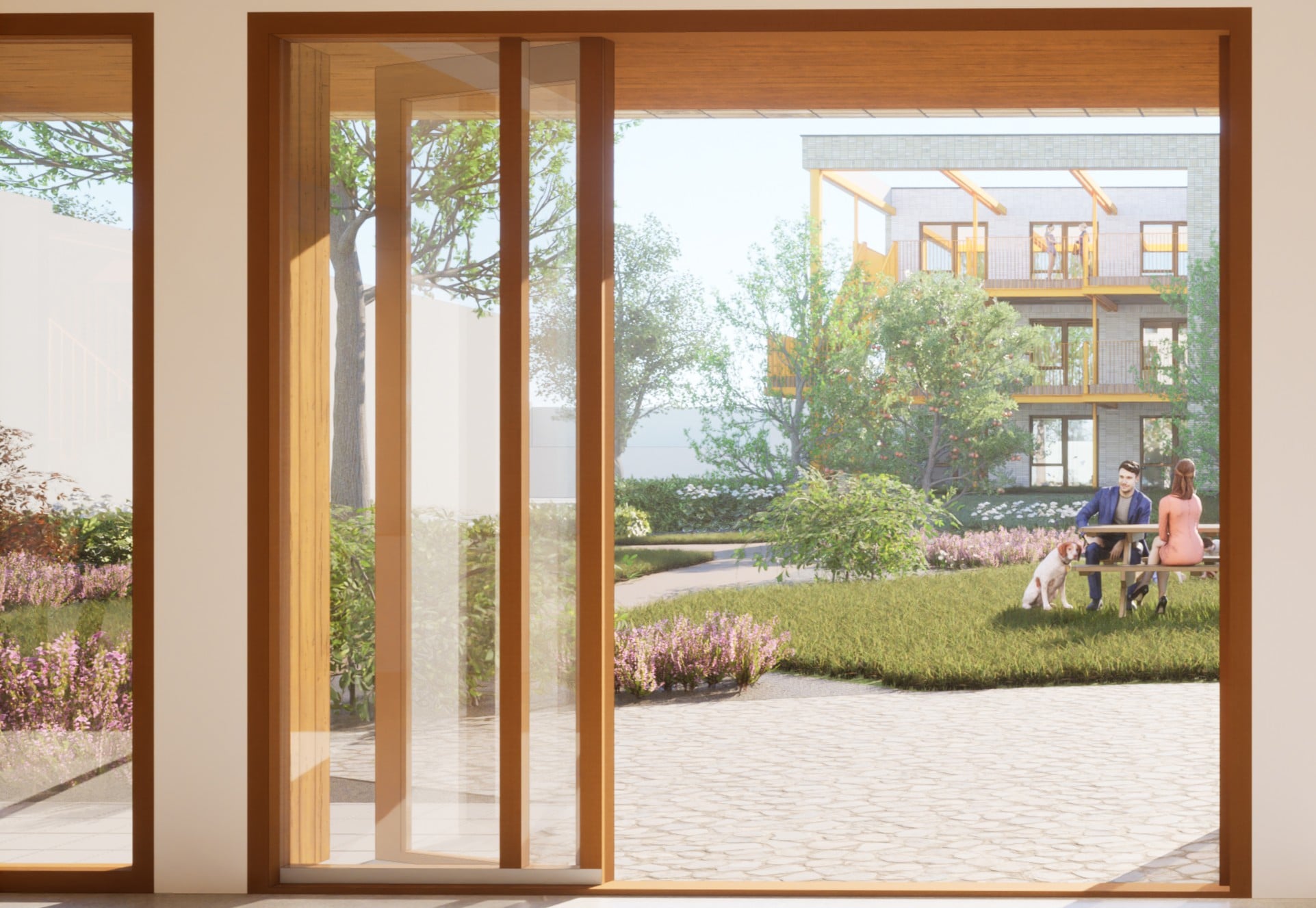 Open deur naar binnentuin