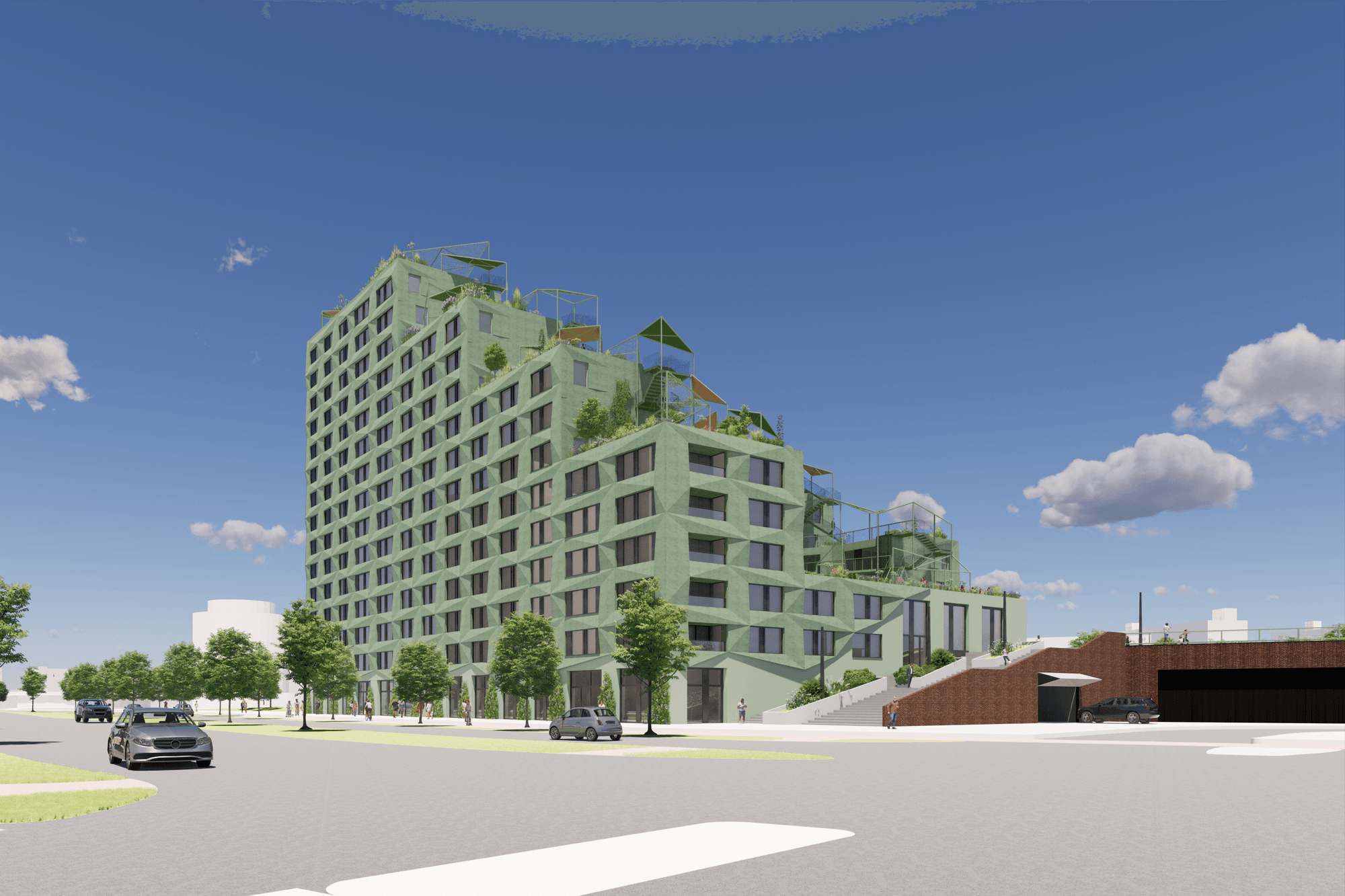 Artist Impression Kop Dakpark trap buiten