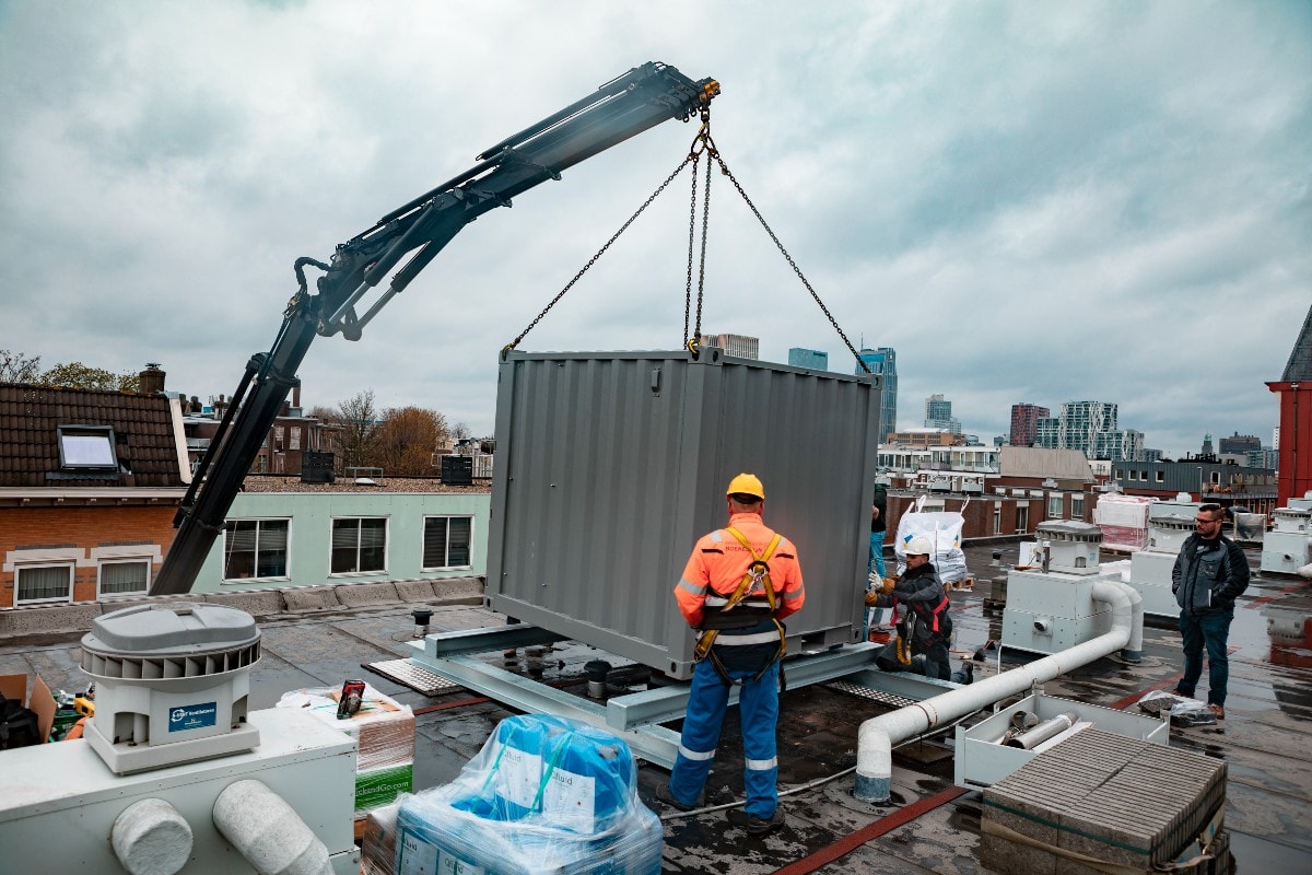 Installatie energiecentrale Schietbaanstraat hijskraan