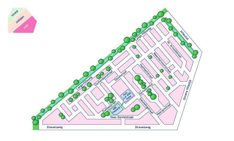 Kaart die Bloemhof-Zuid weergeeft