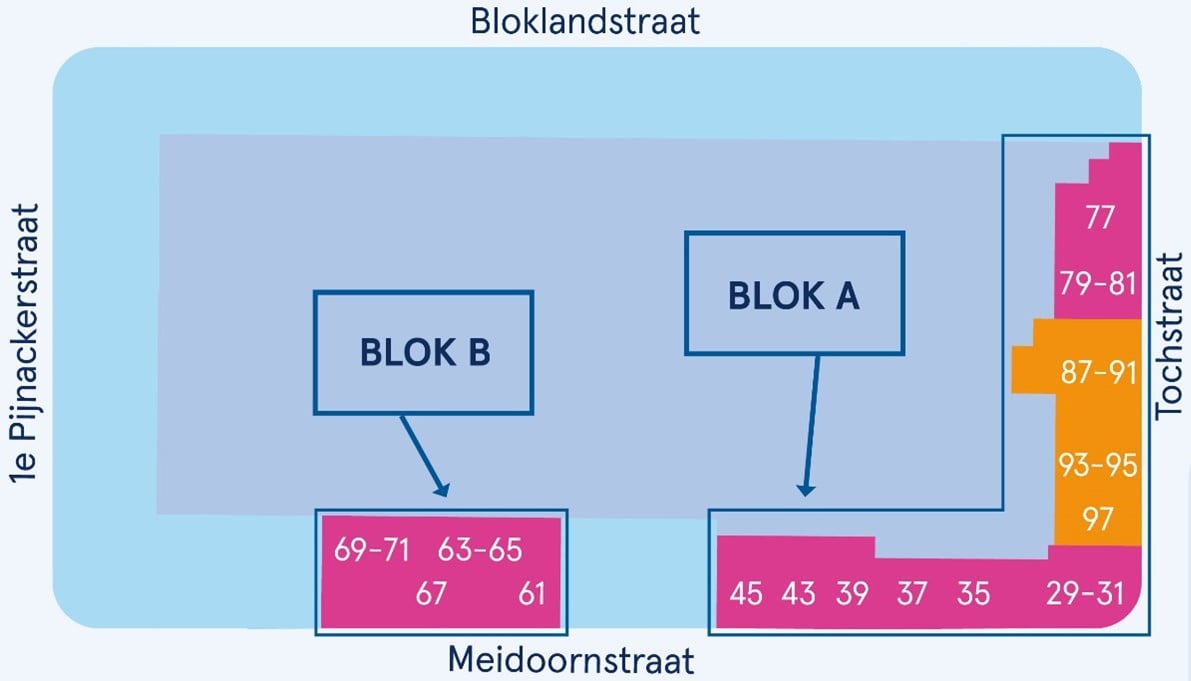 Meidoorn en Tochtstraat plattegrond