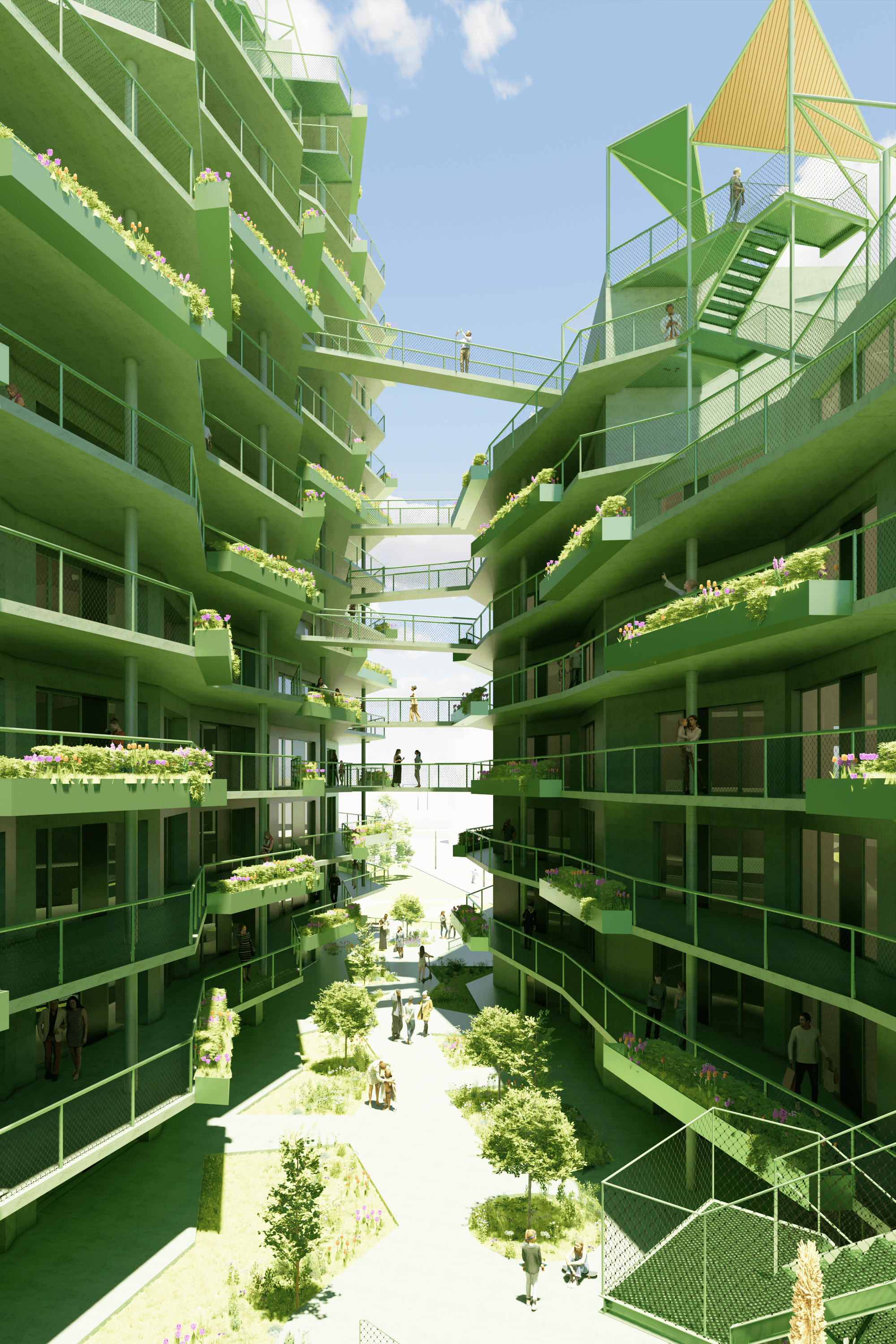 Artist Impression Kop Dakpark binnenkant gebouw