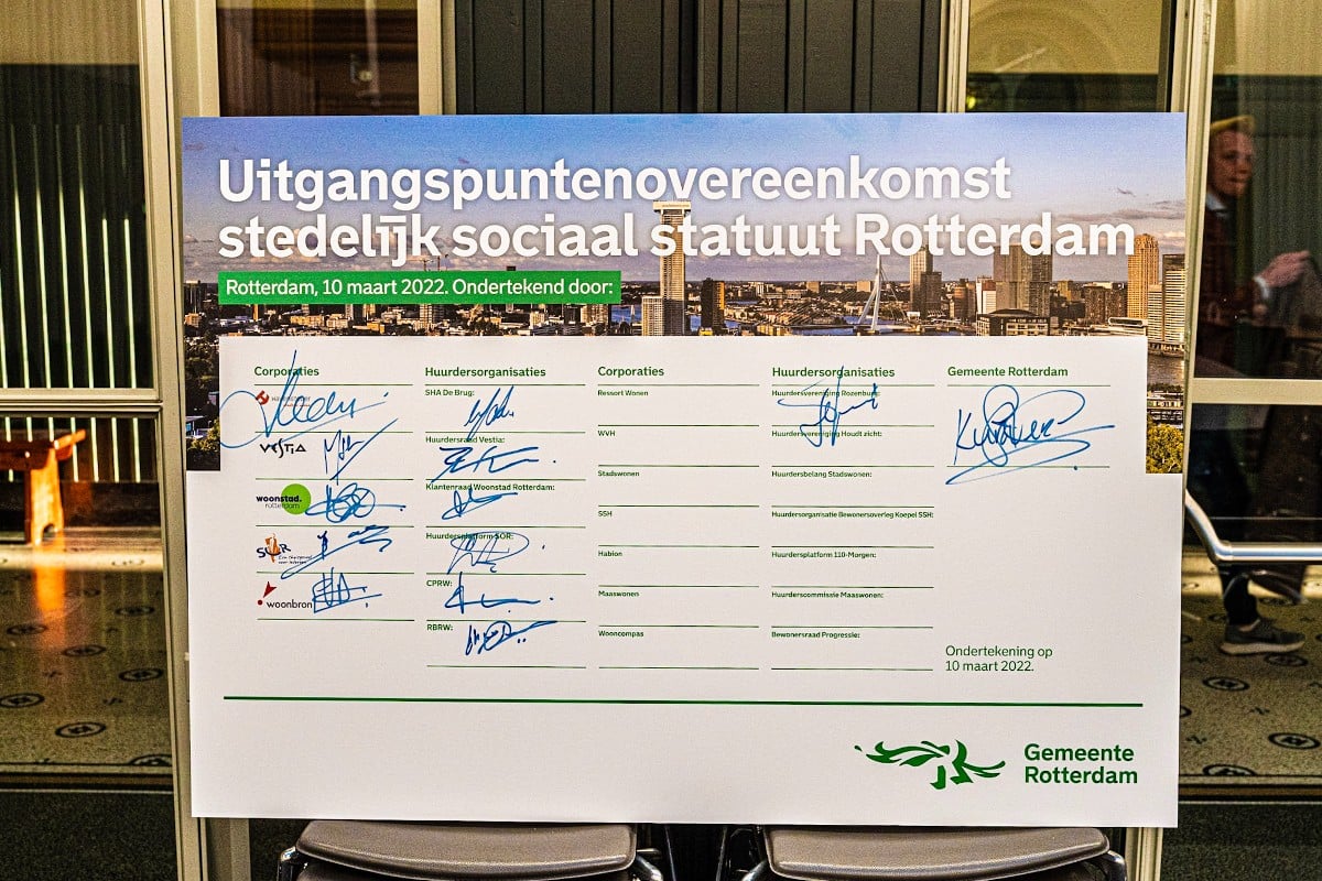 Woonstad Rotterdam ondertekend sociaal statuut